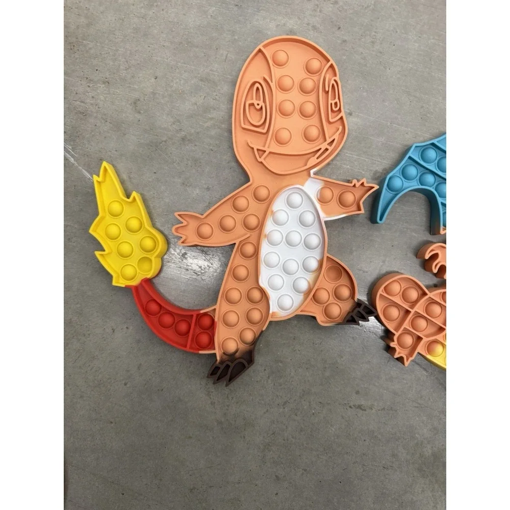 Pokemon Pop It Fidget Toy Set Charmander‎ Charizard Push Bubble
